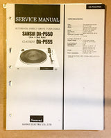 Sansui DA-P550 DA-P555 Record Player / Turntable Service Manual *Original*
