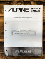 Alpine Model 3544 Power Amplifier  Service Manual *Original*