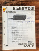 Sony TA-AV650 -AV650G Amplifier  Service Manual *Original*