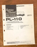 Pioneer PL-110 Turntable / Record Player  Service Manual *Original*