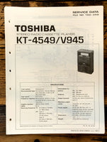 Toshiba KT-4549 KT-V945 Cassette Service Manual *Original*