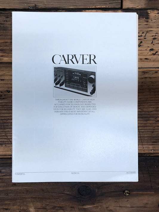 Carver 20 pg+ C-1 -2 M-500T C-4000 ++   Dealer Brochure *Orig*