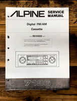 Alpine Model 7136 Car Radio / Cassette  Service Manual *Original* #3