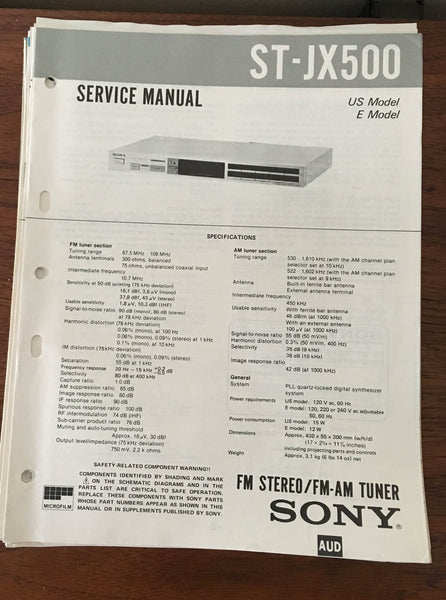 Sony ST-JX500 Tuner Service Manual *Original*
