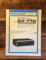 Pioneer SX-770 Receiver Owner & Service Manual *Original*