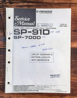 Pioneer SP-91D SP-700D Pro Logic Processor  Service Manual *Original*