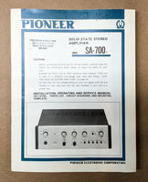 Pioneer SA-700 Stereo Amplifier Service Manual *Original* #2