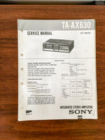 Sony TA-AX630 Amplifier Service Manual *Original*