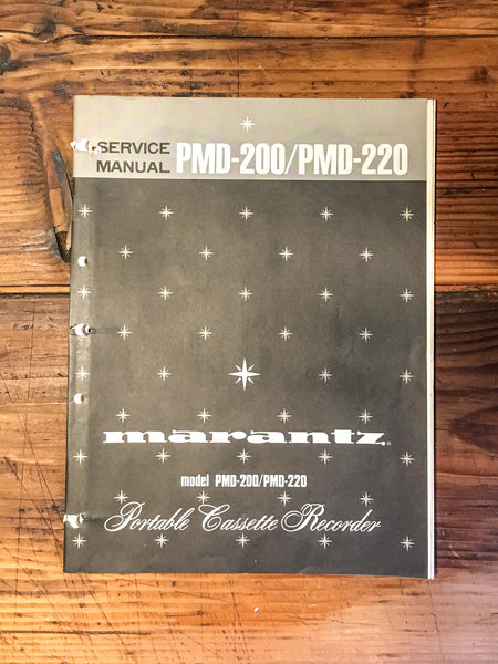 Marantz PMD-200 PMD-220 Cassette Service Manual *Original*