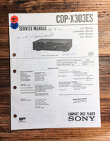Sony CDP-303ES CD Player  Service Manual *Original*