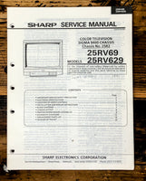 Sharp 25RV69 25RV629 TV / Television Service Manual *Original*