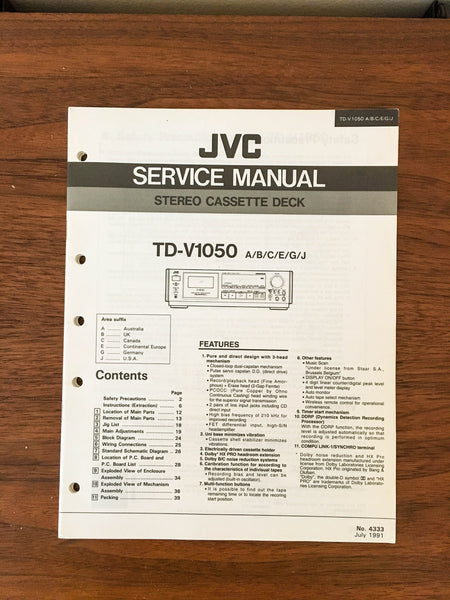 JVC TD-V1050 Cassette Service Manual *Original*