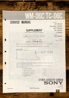 Sony WM-D6C TC-D6C Radio Cassette Supp. Service Manual *Original*