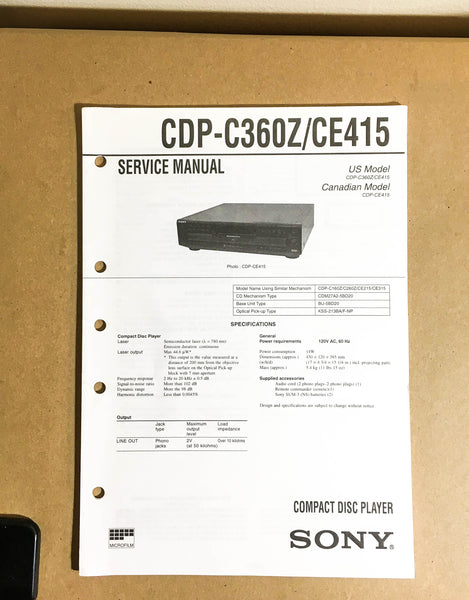 Sony CDP-C360Z CDP-CE415 CD Player  Service Manual *Original*