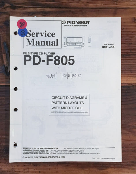 Pioneer PD-F805 CD Player 1 Service Manual *Original*