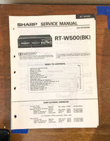 Sony RT-W500 Cassette Service Manual *Original*