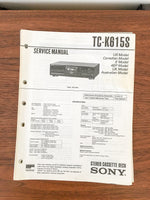 Sony TC-K615S Cassette Service Manual *Original*