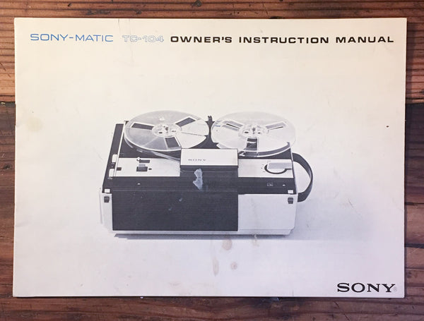 Sony TC-104 Tape Player Owner / User Manual *Original*