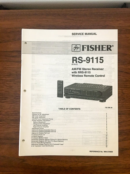 Sharp RS-9115 Receiver Service Manual *Original*