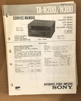 Sony TA-H200 TA-H300 Stereo Amplifier Service Manual *Original*