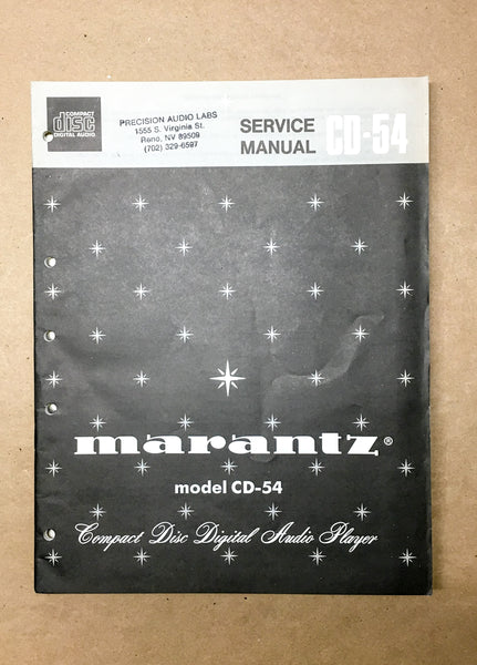 Marantz CD-54 CD Player Service Manual *Original*