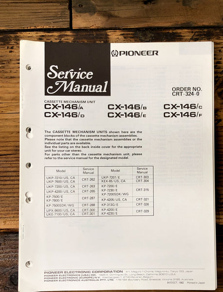 Pioneer CX-146 Cassette Mechanism  Service Manual *Original*