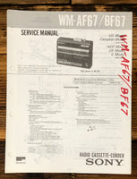 Sony WM-AF67 WM-BF67   Service Manual *Original*