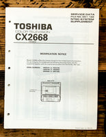 Toshiba CX2668 TV Television Service Manual Sup. *Original*