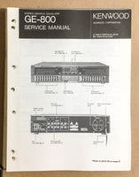 Kenwood GE-800 Equalizer  Service Manual *Original*