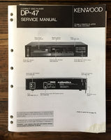 Kenwood DP-47 CD Player  Service Manual *Original*