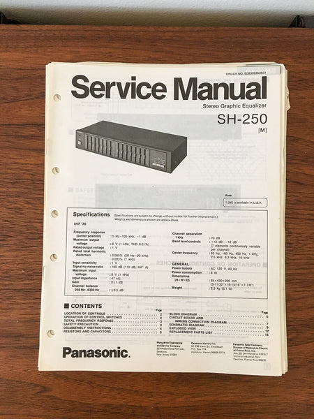 Panasonic SH-250 Equalizer Service Manual *Original*