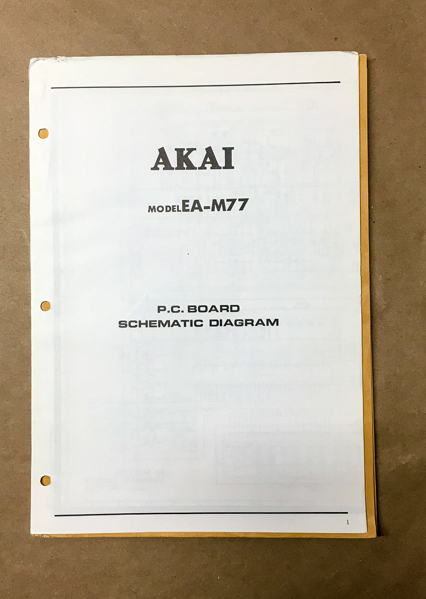 Akai EA-M77 Equalizer Schematic Manual *Original*