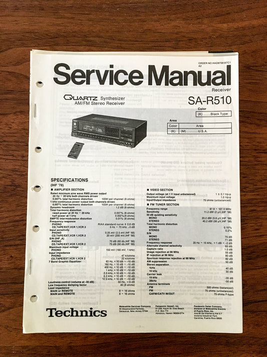 Technics SA-R510 Receiver Service Manual *Original*