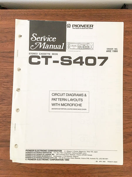 Pioneer CT-S407 Cassette Service Manual *Original*