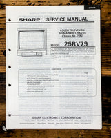 Sharp 25RV79 TV / Television Service Manual *Original*