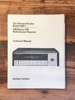 Harman Kardon HK Model 800 + Plus Receiver Service Manual *Original*