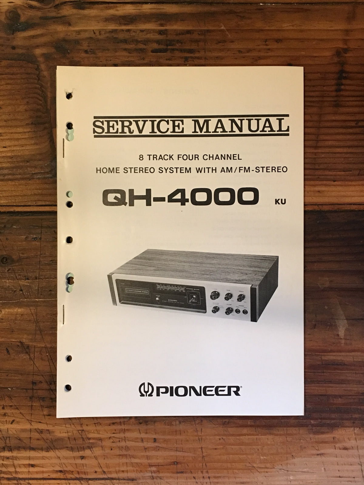 Pioneer QH-4000 8 Track Service Manual *Original*