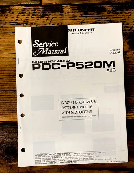 Pioneer PDC-P520M Cassette  Service Manual *Original*