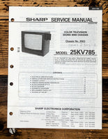Sharp 25KV785 TV / Television Service Manual *Original*