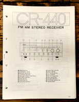 Yamaha CR-440 Receiver Adjustments Schematic Specs Manual *Original*