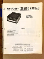 Sharp RT-816U 8 Track Tape Deck  Service Manual *Original*