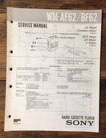Sony WM-WF62 WM-BF62 Cassette Service Manual *Original*