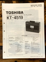 Toshiba KT-4519 Cassette Service Manual *Original*