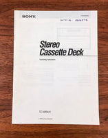 Sony TC-WR531 Casstte Tape Player Service Manual *Original*