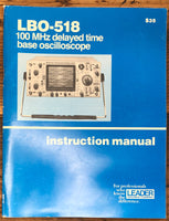 Leader LBO-518 Oscilloscope  Owners / User Manual *Original*