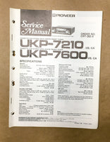 Pioneer UKP-7210 UKP-7600 Car Stereo Service Manual *Original*