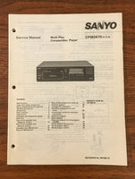 Sanyo CP M2670 CPM2670 CD PLAYER Service Manual *Original* #1