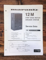 Marantz Model 12M 12-M Speaker  Service Sheet *Original*