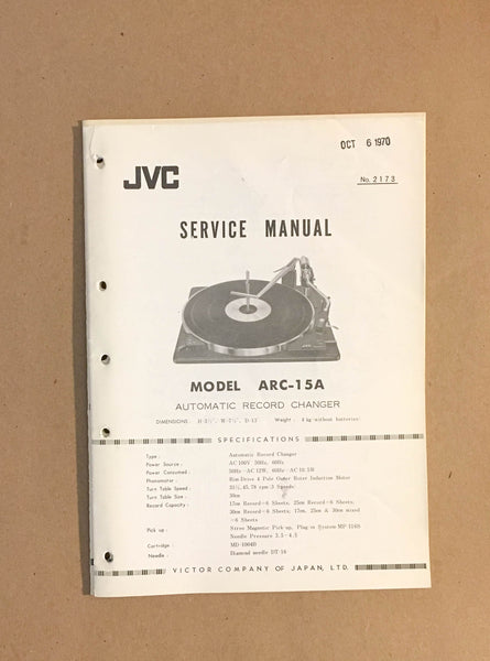 JVC ARC-15A Record Player / Turntable  Service Manual *Original*