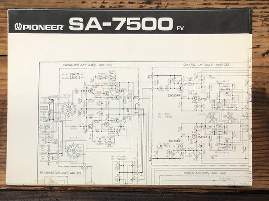 Pioneer SA-7500 FV Amplifier  Service Manual *Original*